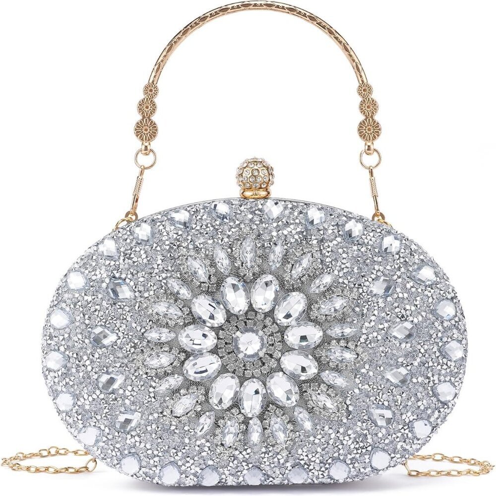 Sparkly Women's Evening Clutch Purses Rhinestone Bag Luxury Handbags For Wedding